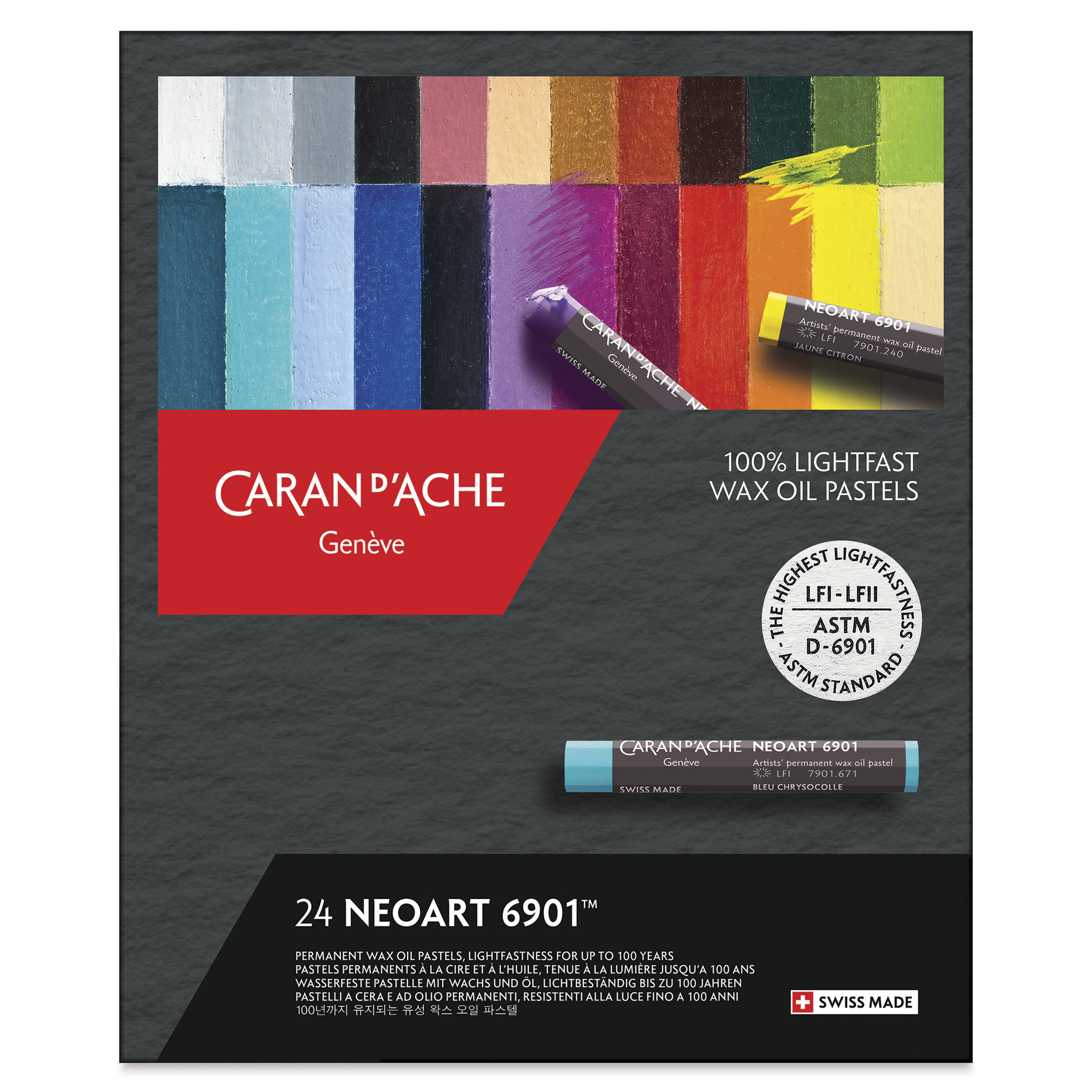 カランダッシュ　CARAN D'ACHE NEOART 6901 24色セット Caran d'Ache Neoart 6901 Pastels - Set of 24, Assorted Colors