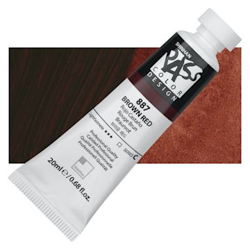 Open in modal - ShinHan Pass Colors Opaque Watercolor Tube - Brown Red, 20 ml tube and swatch