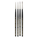 Da Vinci Maestro Kolinsky Brushes - Set of 4, Series 35 Long Tapered Round, Short Handle