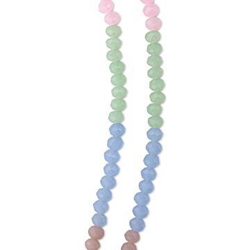 Open in modal - John Bead DIY Designer Glass Bead Strand - Faceted Rondelle, Pastel, 4 mm x 6 mm close-up