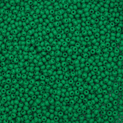 John Bead Czech Glass Seed Beads - Medium Green, 10/0, 22 g vial