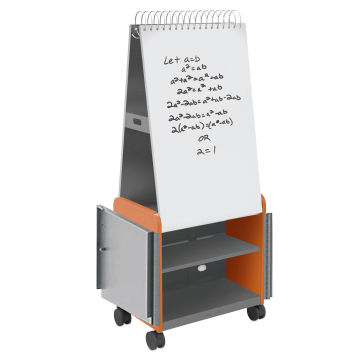 Smith Systems Cascade Spiral Noteboard Unit - Orange, Shelves, With Doors