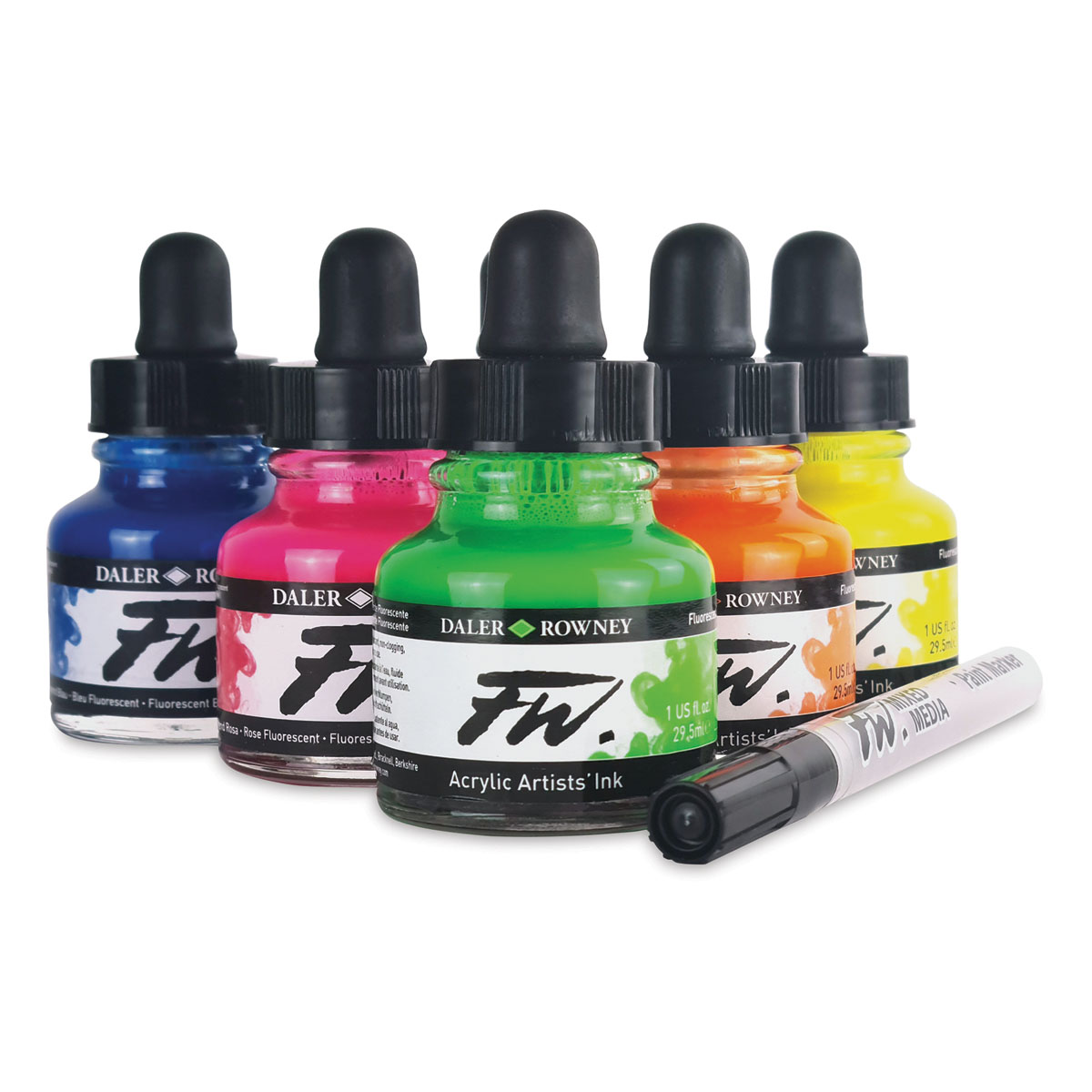  Daler-Rowney FW Acrylic Ink Bottle Fluorescent Pink - Versatile  Acrylic Drawing Ink for Artists and Students - Permanent Calligraphy Ink -  Archival Ink for Illustrating and More