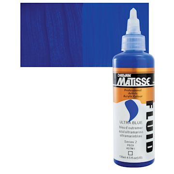 Open in modal - Matisse Fluid Acrylic - Ultra Blue, 135 ml bottle and swatch