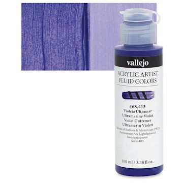 Open in modal - Vallejo Fluid Acrylic - Ultramarine Violet, 100 ml and swatch