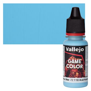 Open in modal - Vallejo Game Color Acrylic Paint - Sunrise Blue - Bottle and Swatch