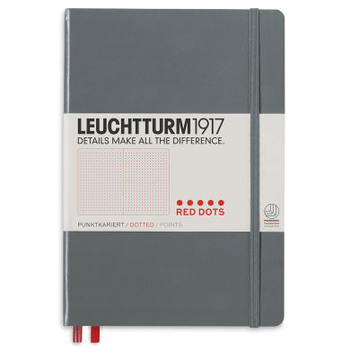 Leuchtturm1917 Red Dot Journal - Front of Anthracite color Journal

