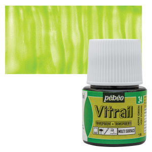 Pebeo Vitrail Paint - Apple Green, 45 ml bottle