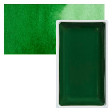 Open in modal - Kuretake Gansai Tambi Watercolor Pan - Hooker's Green pan and swatch