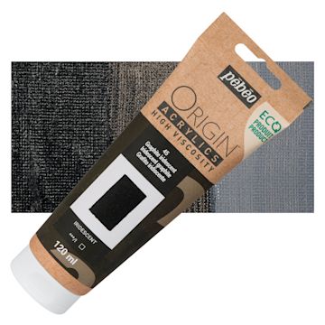Open in modal - Pebeo Origin Acrylic Paint - Iridescent Graphite, 120 ml tube and swatch