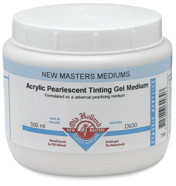 New Masters Pearlescent Tinting Gel Medium - Front of 500 ml Jar