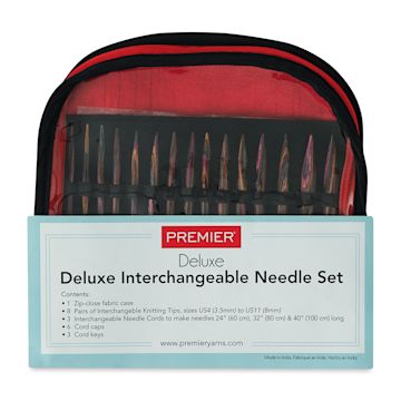 Open in modal - Premier Yarn Deluxe Birchwood Interchangeable Knitting Needle Set