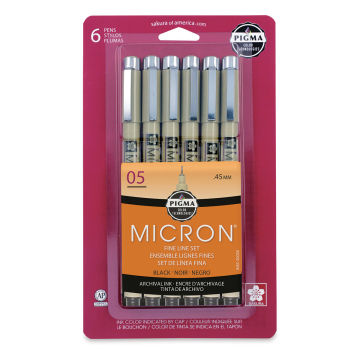 Sakura Pigma Micron Pens - Set of 6, Black, 05