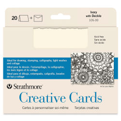 Strathmore Creative Cards and Envelopes - Ivory/Ivory Deckle, Greeting, Box of 20 (front of package)