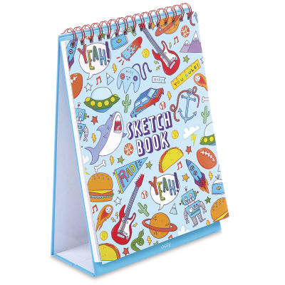 Sketch and Show Standing Sketchbooks - Angled view of Awesome Doodles Sketchbook upright