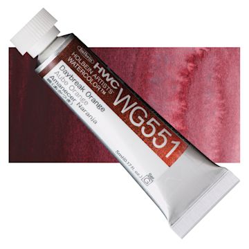 Open in modal - Holbein Artists' Watercolor - Daybreak Orange, 5 ml tube and swatch
