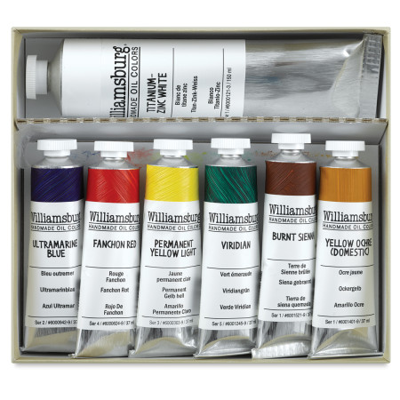 Utrecht Artists' Oil Paint Set - Wood Box Set, 14 Colors, Twelve 37 ml Tubes, Two 150 ml Tubes