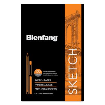 Open in modal - Bienfang Tapebound Sketch Pad - 5-1/2" x 8-1/2",  100 Sheets