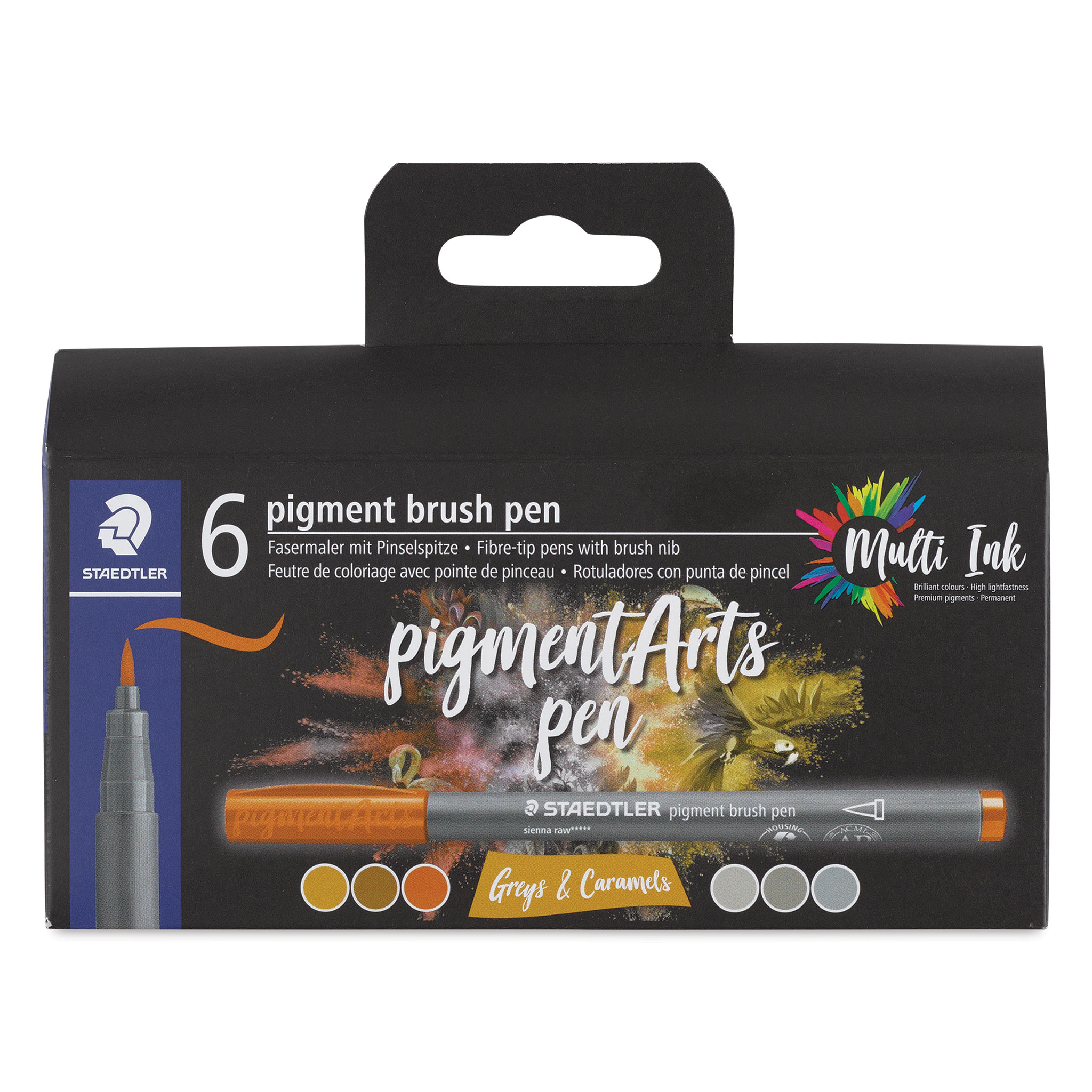 カヴェコGRAPH1000 ケリー　STAEDTLER SMASH Staedtler Pigment Arts Brush Pens - Greys and Caramels, Set of 6