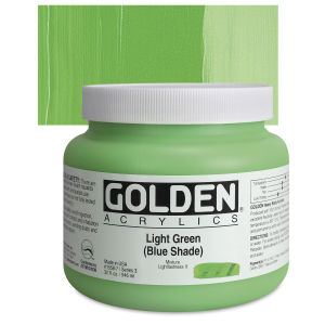 Golden Heavy Body Artist Acrylics - Light Green (Blue Shade), 32 oz Jar