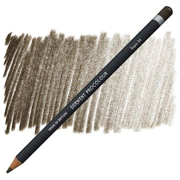 Open in modal - Derwent ProColour Colored Pencil - Sepia pencil and swatch