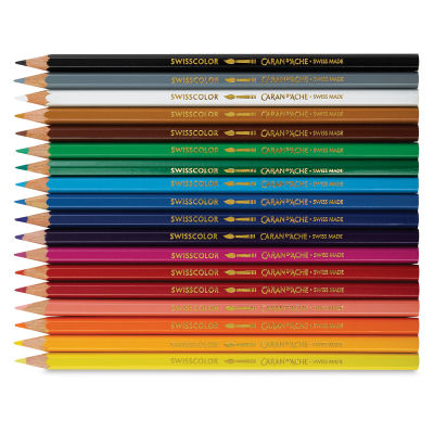 Caran d'Ache Swisscolor Water-Soluble Colored Pencils - Set of 18
