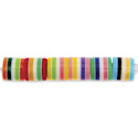Rico Design Itoshii Plastic Beads - Pkg of 21, Multicolor Stripes, 10 mm W x 9 mm Dia.