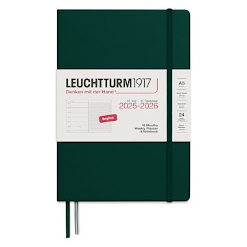 Open in modal - Leuchtturm1917 2026 18-Month Weekly Planner & Notebook - Forest Green, A5, front cover