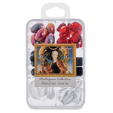 Open in modal - John Bead Masterpiece Collection Glass Bead Box - Allegorical Figure/Cosimo Tura (Front of packaging)
