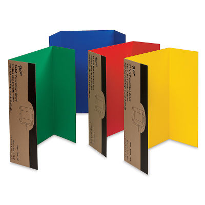 Pacon Colored Presentation Boards - 4 colors of boards shown upright