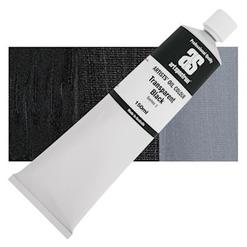 Open in modal - Art Spectrum Artists' Oil Paint - Transparent Black, 150 ml tube and swatch