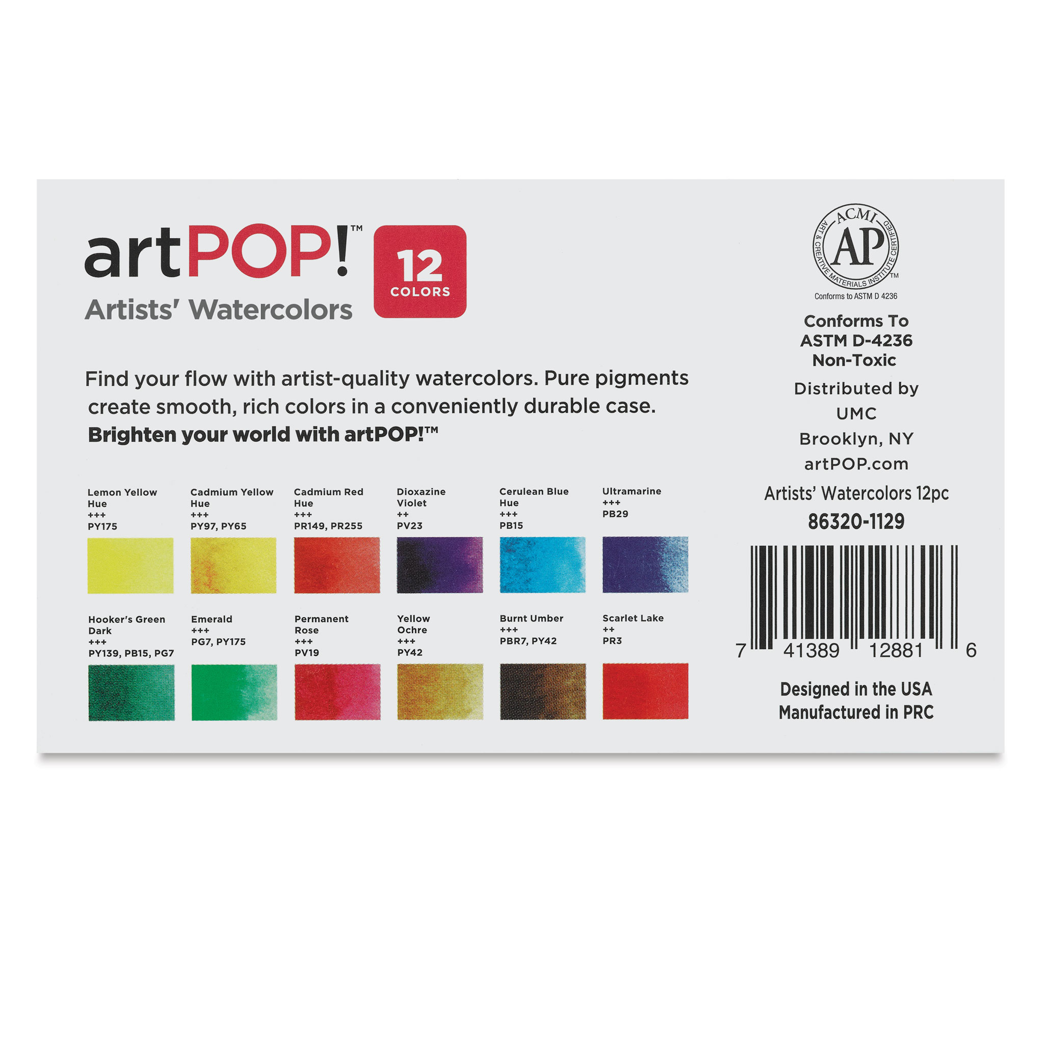 artPOP! Watercolor Pan Set - Set of 16, Oval Pans