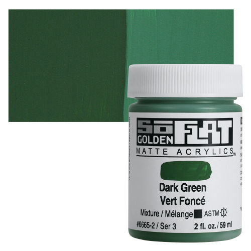 Golden SoFlat Matte Acrylic Paint - Dark Green 4 oz.