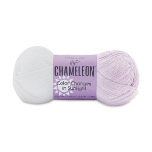 Premier Yarn Chameleon Yarn - White to Purple, 229 yards (Left side not exposed to sunlight, Right side exposed to sunlight)