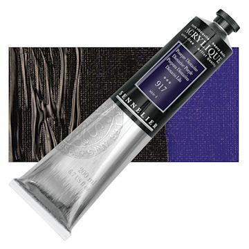 Open in modal - Sennelier Extra-Fine Artist Acrylique - Dioxazine Purple, 200 ml tube and swatch