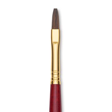Open in modal - Blick Master Synthetic Kolinsky Brush - Long Handle, Flat, Size 6, close-up