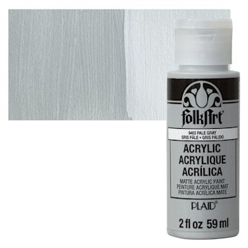 Open in modal - FolkArt Matte Acrylic Paint - Pale Gray, 2 oz, Bottle and swatch