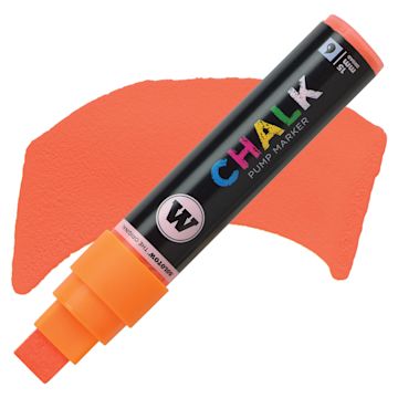 Open in modal - Molotow Chalk Marker - Neon Orange, 15 mm marker and swatch