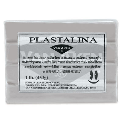 Van Aken Plastalina Modeling Clay - 1 lb, Silver Gray