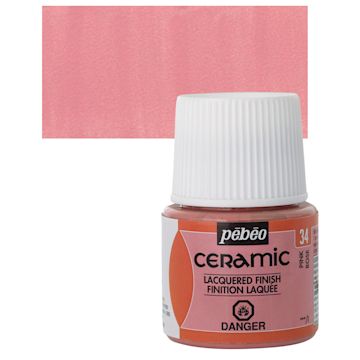 Open in modal - Pebeo Ceramic Paint - Pink, 45 ml bottle and swatch