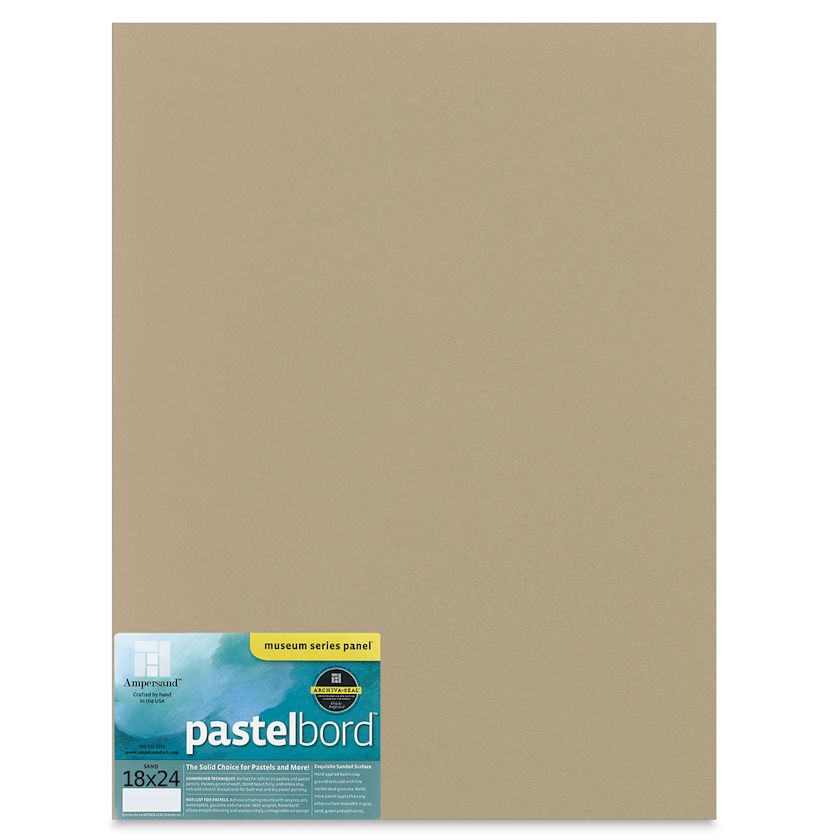 Ampersand Pastelbord Panel 18" x 24", 1/8" Profile, Sand BLICK Art