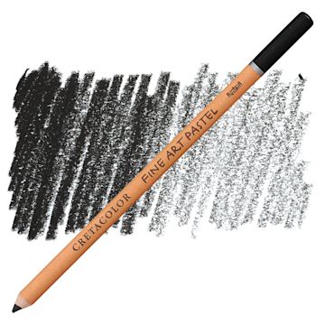 Open in modal - Cretacolor Fine Art Pastel Pencil - Ivory Black pencil and swatch