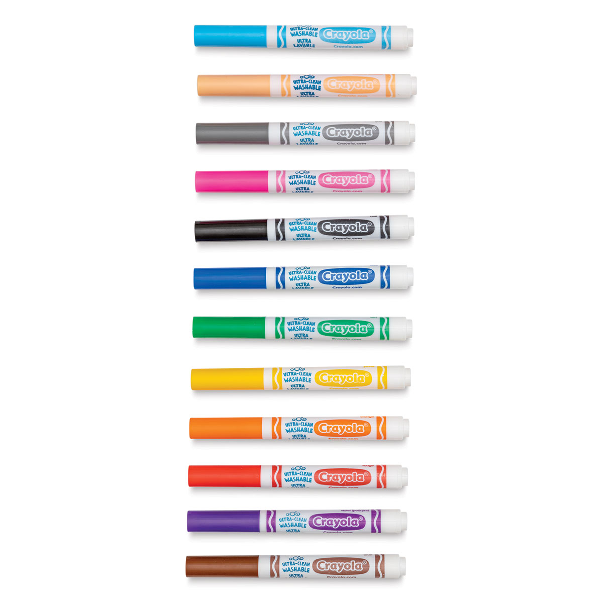 Crayola Classic Washable Marker Set - Classic Colors, Broad Tip, Set of 12