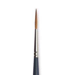 Winsor & Newton Professional Watercolor Synthetic Sable Brush - Rigger, Size 3, Short Handle (close-up)