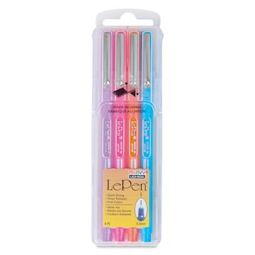 Open in modal - Marvy Uchida LePen Fine Line Marker Set  - Brilliant Colors, Set of 4, front of the packaging