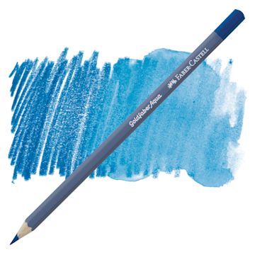 Open in modal - Faber Castell Goldfaber Aqua Watercolor Pencil - Bluish Turquoise 149 pencil and swatch