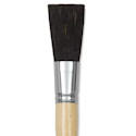 Dynasty Red-Letter Black Bristle Brush - Oval Sash, Long Handle, Size 6