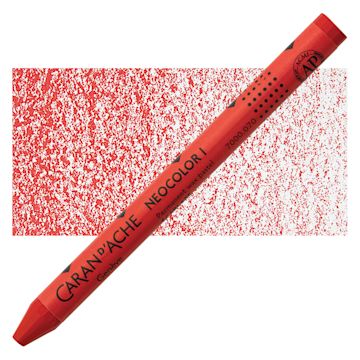 Open in modal - Caran d'Ache Neocolor I Wax Pastel - Scarlet pastel and swatch