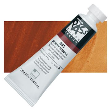 Open in modal - ShinHan Pass Colors Opaque Watercolor Tube - Burnt Sienna, 20 ml tube and swatch
