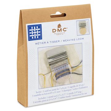 Open in modal - DMC Mini Weaving Loom - front of packaging, angled view